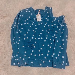Blue Ripped Star Sweater